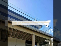 Guarda-corpos de vidro temperado sem moldura para varanda em aço inoxidável com design de espaçador