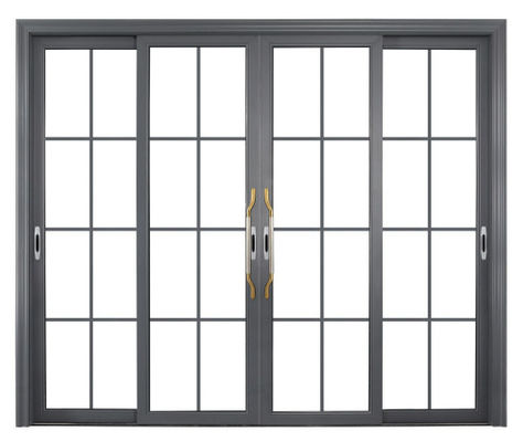 Porta deslizante de alumínio transparente de vidro temperado