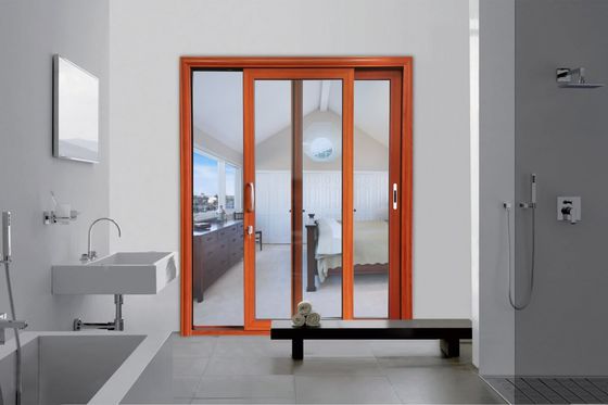 Porta deslizante de perfil de alumínio robusto personalizável com vidro temperado