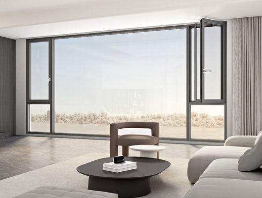 Janela segura de alumínio com vidro isolado temperado e bloqueio multi-ponto