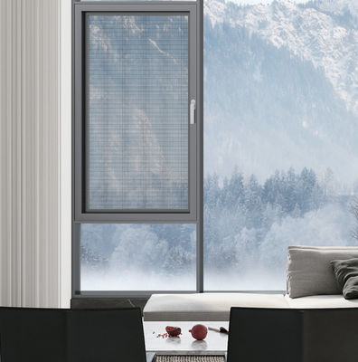 Janela giratória de alumínio cinza, revestimento de alta ventilação