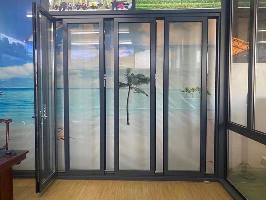 Portas de vidro dobrável de quadro grosso resistente ao pó interior fácil limpeza