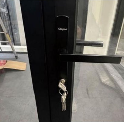 Eficiência energética Porta dobrável de alumínio Porta dobrável de vidro de perfil grosso