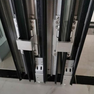 Portas de pátio duplas de alumínio de vidro temperado com perfil de ruptura térmica