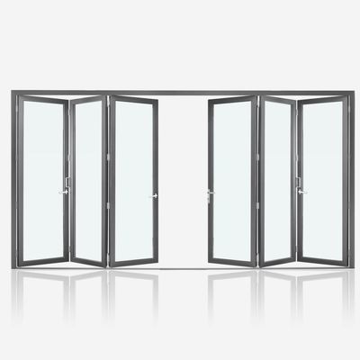 Janela dobrável de vidro temperado e alumínio em carvalho dourado para centros de convenções