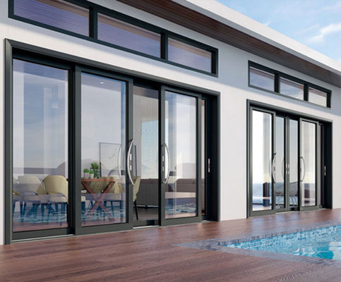 Porta deslizante de alumínio para apartamentos ou residências com função de prevenção de fumaça de óleo de design moderno