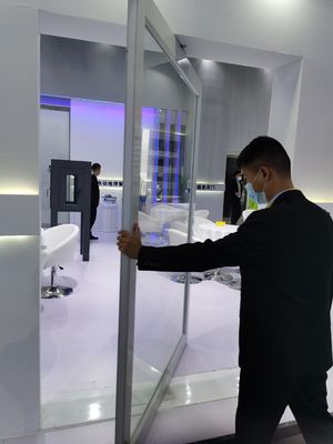 qualidade  Slim Frame Aluminum Pivot Door Tempered Clear Glass Entrance Pivot Door fábrica