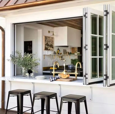 Janela de vidro dobrável de alumínio de balcão personalizado