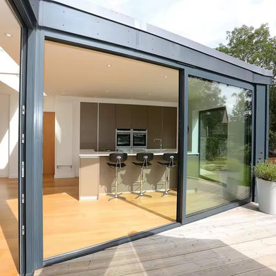 Portas deslizantes de alumínio de trabalho pesado de vidro temperado isolado Portas deslizantes de pátio