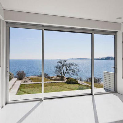 Porteiro deslizante de alumínio de perfil fino e leve Substituição por vidro transparente temperado