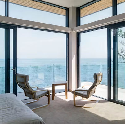 Redução de ruído Porta deslizante de alumínio vidro isolado 3 metros portas deslizantes de alumínio