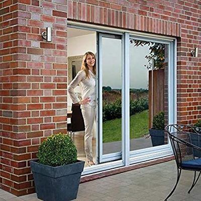 Porta deslizante de vidro congelado de alumínio Resistente ao pó e acabamentos anodizados