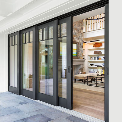 Portas de vidro de alumínio temperado isolado personalizadas com perfil pesado