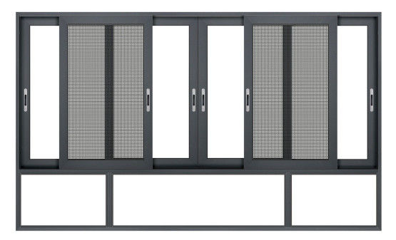 Portas deslizantes de alumínio de linha fina resistentes a furacões ao ar livre
