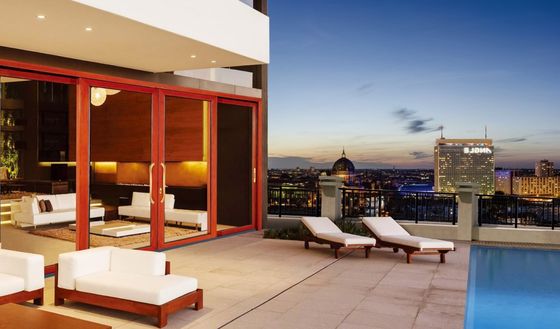 Porta deslizante de alumínio de vidro transparente temperado