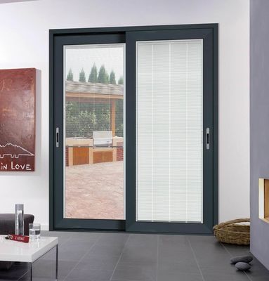 Porta deslizante de vidro de segurança de perfil de alumínio isolado