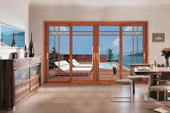 Porta deslizante de alumínio de vidro duplo Resistência a furacões Porta de vidro multi deslizante