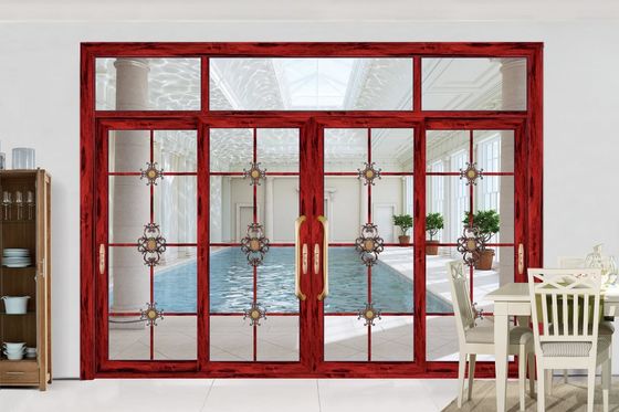 Porta deslizante de alumínio de vidro duplo Resistência a furacões Porta de vidro multi deslizante