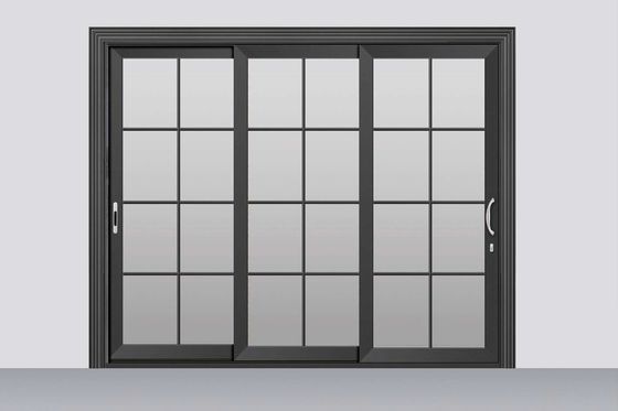 Resistência a tufões 2mm espessura Alumínio porta deslizante de pátio com vidro temperado