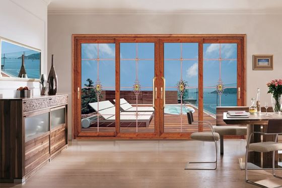 Resistência a tufões 2mm espessura Alumínio porta deslizante de pátio com vidro temperado