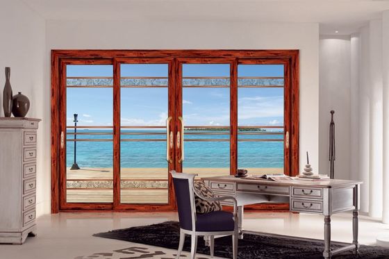 Resistência a tufões 2mm espessura Alumínio porta deslizante de pátio com vidro temperado