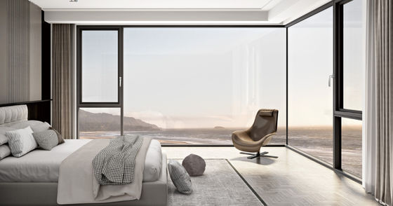 Janela aberta de alumínio durável com vidro laminado e vidro isolado temperado