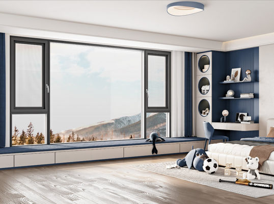 Janela aberta de alumínio com vidro isolado temperado e vidro laminado temperado