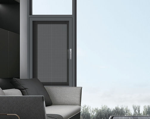 Janela de balanço de alumínio de poupança de energia Janela de vidro temperado de revestimento exterior