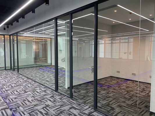 Portas de cozinha de alumínio de vidro transparente e temperado