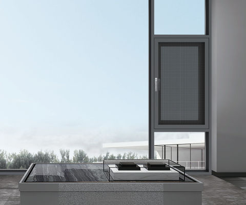 Janela de alumínio revestida de pó com vidro duplo