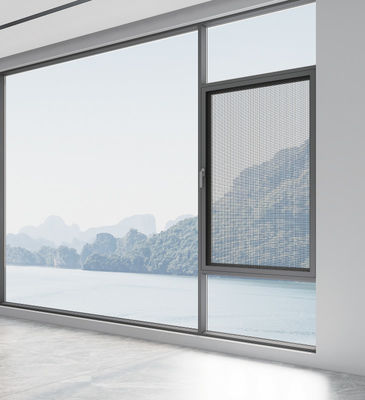 Janela giratória de alumínio cinza, revestimento de alta ventilação