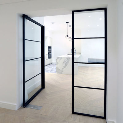 Balcão Portas de alumínio de cascata de folha dupla vidro temperado laminado