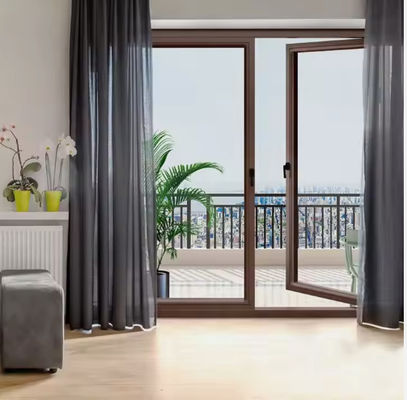 SZG Casa de alumínio porta giratória de vidro duplo para segurança e abertura suave