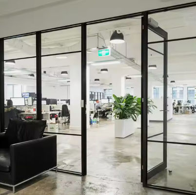 Porta balançante de alumínio de casamento duplo Design moderno com vidro temperado