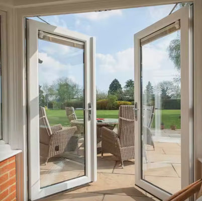 Porta balançante de alumínio de casamento duplo Design moderno com vidro temperado