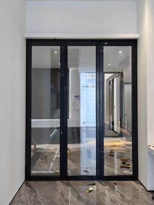 Eficiência energética Porta dobrável de alumínio Porta dobrável de vidro de perfil grosso