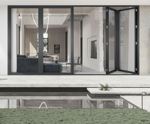 Porta dobrável de alumínio resistente à corrosão, quebra térmica