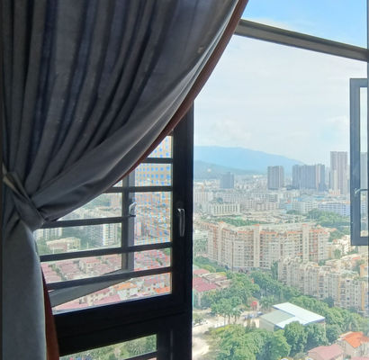 Janela de balanço de alumínio moderno Janela de balanço de vidro isolado