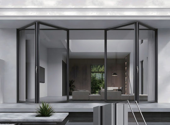 Porta dobrável de vidro de alumínio porta dobrável de balcão comercial