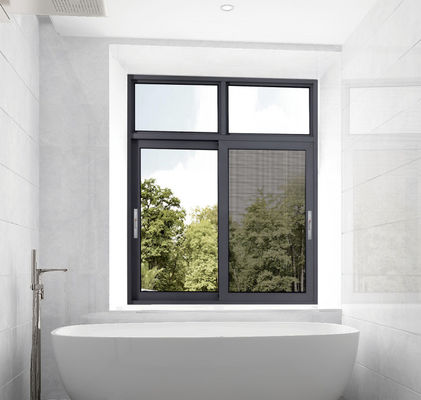 Janela deslizante de alumínio revestida em pó de proteção contra insetos Janela deslizante de vidro duplo