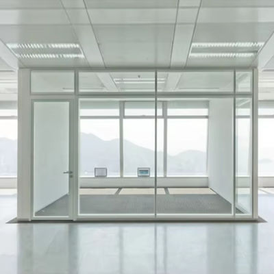 Moderna divisória de vidro à prova de som com estrutura de alumínio revestida com pó