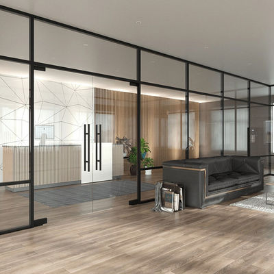 Parede de vidro de divisória de design moderno Isolamento acústico Paredes de vidro comerciais