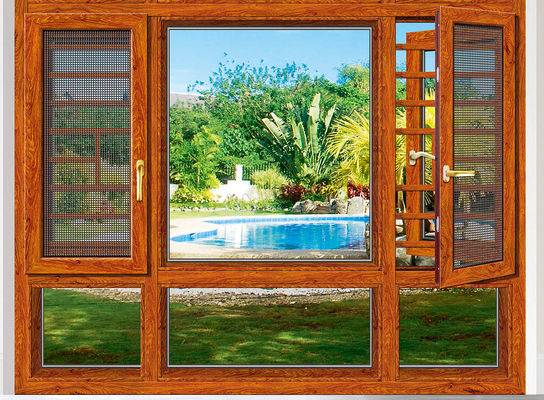 Janela de alumínio revestida em pó com proteção contra insetos