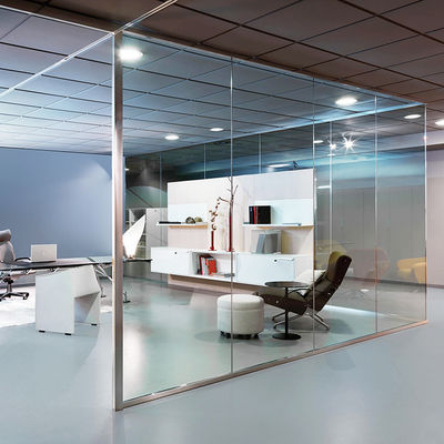 Vidro de quadro fino divisórias de vidro desmontáveis Vidro transparente e temperado