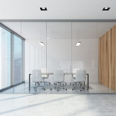 Parede divisória de vidro flexível Quadro de alumínio Paredes divisórias de escritório insonorizadas