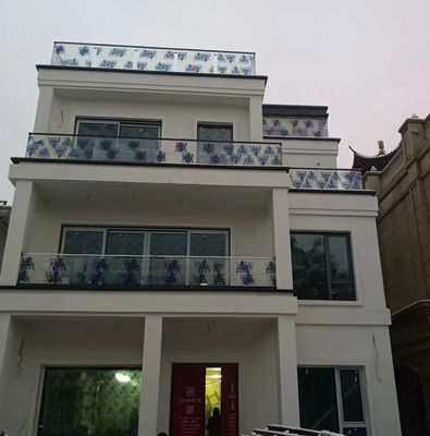 Barranco de vidro de alumínio cinza com 10 mm de espessura Balustrade de vidro sem quadro