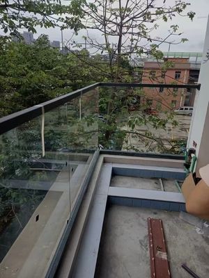 Sistema de barrancos de vidro sem quadro com mangueira no topo de vidro