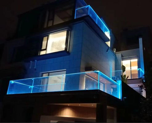 Relógio de vidro de alumínio exterior leve com luz LED