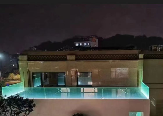 Relógio de vidro de alumínio exterior leve com luz LED