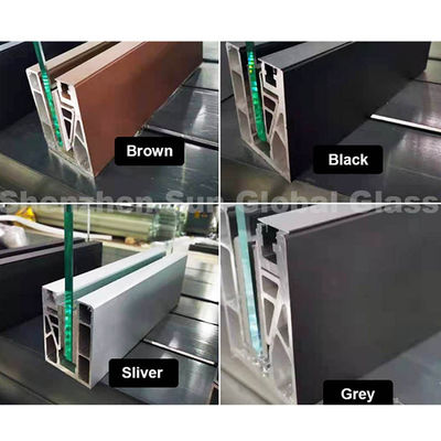 SZG U Canal sem enquadramento 12 mm Balcão de vidro Barrancos Edifícios residenciais